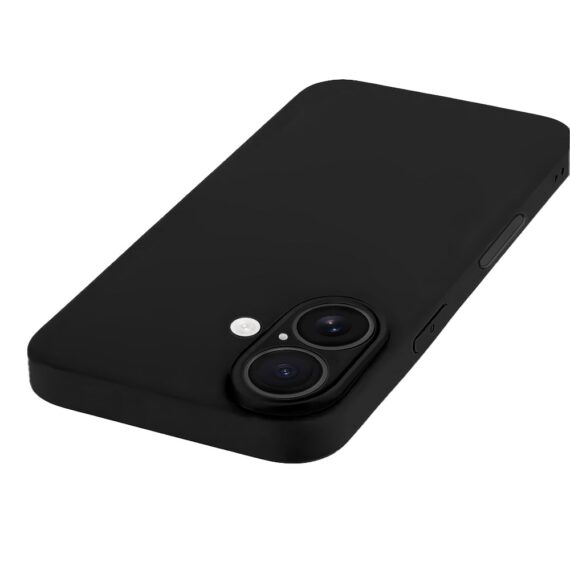 Etui do iPhone 17 silikonowe z mikrofibrą soft touch z osłoną na aparat, czarne (9)