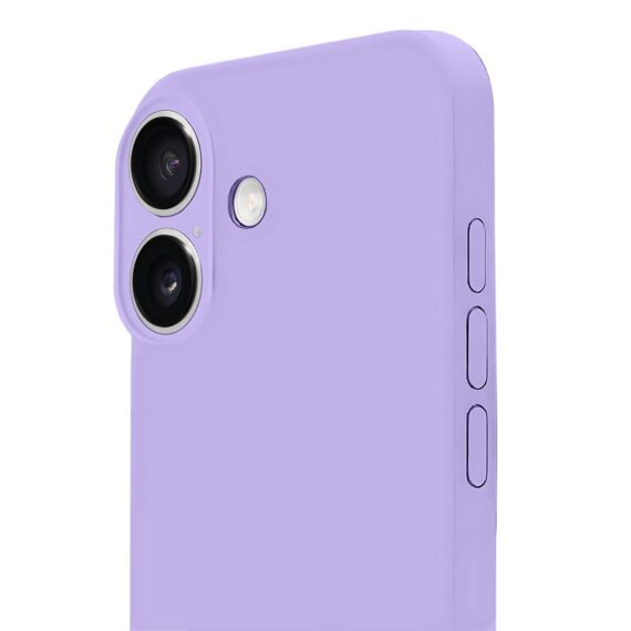 Etui do iPhone 17 silikonowe z mikrofibrą soft touch z osłoną na aparat, fioletowe liliowe (2)