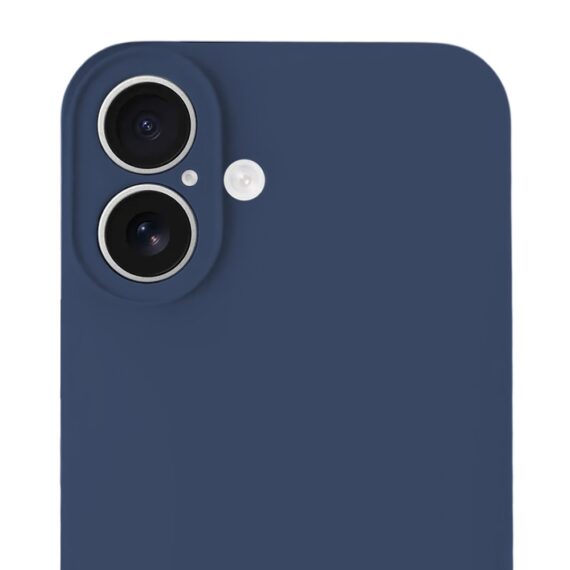 Etui do iPhone 17 silikonowe z mikrofibrą soft touch z osłoną na aparat, granatowe (8)