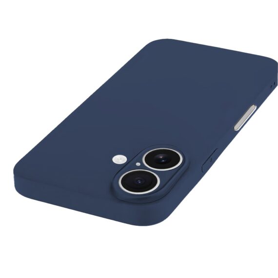 Etui do iPhone 17 silikonowe z mikrofibrą soft touch z osłoną na aparat, granatowe (9)