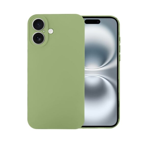 Etui do iPhone 17 silikonowe z mikrofibrą soft touch z osłoną na aparat, jaśminowa zieleń (6)