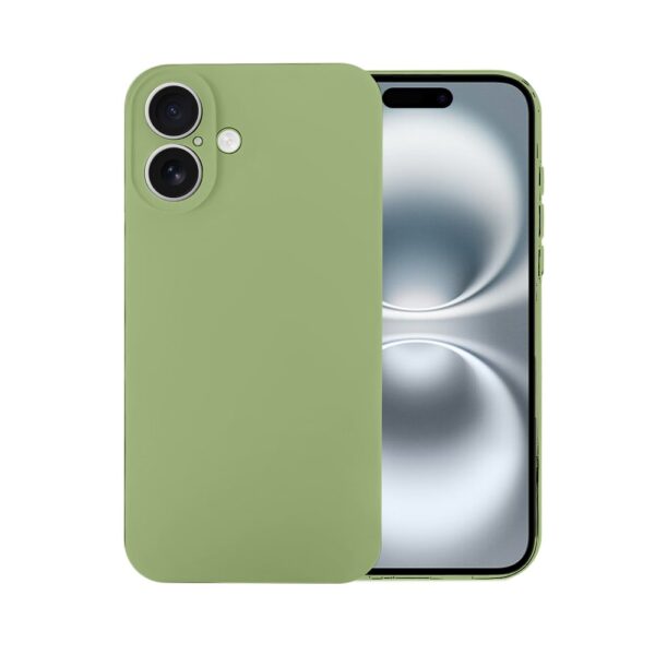 Etui do iPhone 17 silikonowe z mikrofibrą soft touch z osłoną na aparat, jaśminowa zieleń