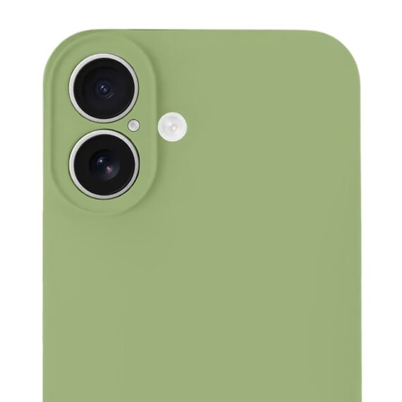 Etui do iPhone 17 silikonowe z mikrofibrą soft touch z osłoną na aparat, jaśminowa zieleń (7)