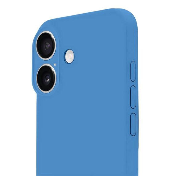 Etui do iPhone 17 silikonowe z mikrofibrą soft touch z osłoną na aparat, niebieskie (3)