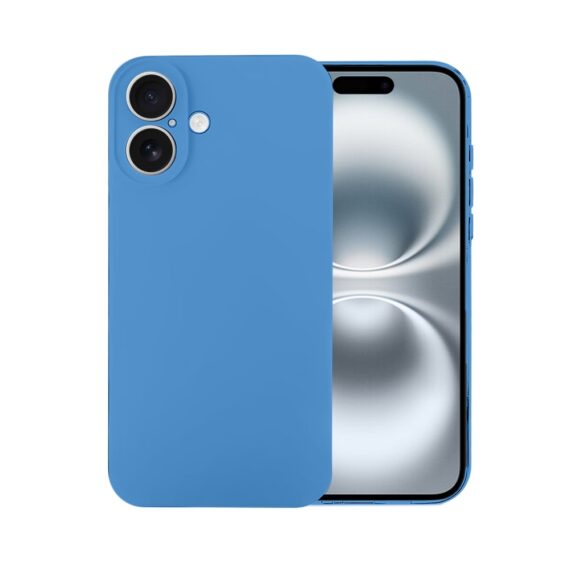 Etui do iPhone 17 silikonowe z mikrofibrą soft touch z osłoną na aparat, niebieskie (8)