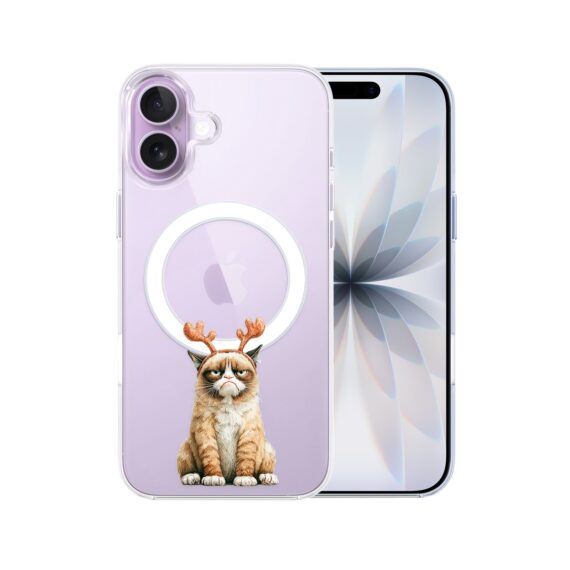 Etui do iPhone 17 z MagSafe, Przytulne święta, Kot który nie chciał być reniferem, przeźroczyste 17