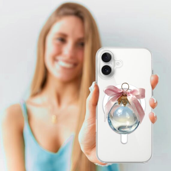 Etui do iPhone 17 z MagSafe Przytulne święta, Kryształowa bombka, przeźroczyste 17-4