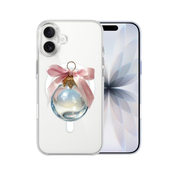 Etui do iPhone 17 z MagSafe Przytulne święta, Kryształowa bombka, przeźroczyste 17