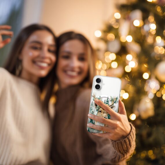 Etui do iPhone 17 z MagSafe, Przytulne święta, Leśny Jelonek, przeźroczyste Artboard 3