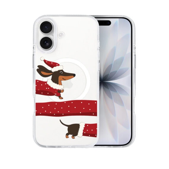 Etui-do-iPhone-17-z-MagSafe-Przytulne-swieta-Swiateczny-jamnik-przezroczyste-1