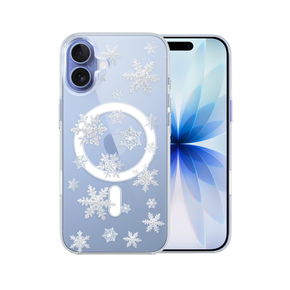 Etui do iPhone 17 z MagSafe, Zimowa Magia, Delikatne płatki śniegu, przeźroczyste 17