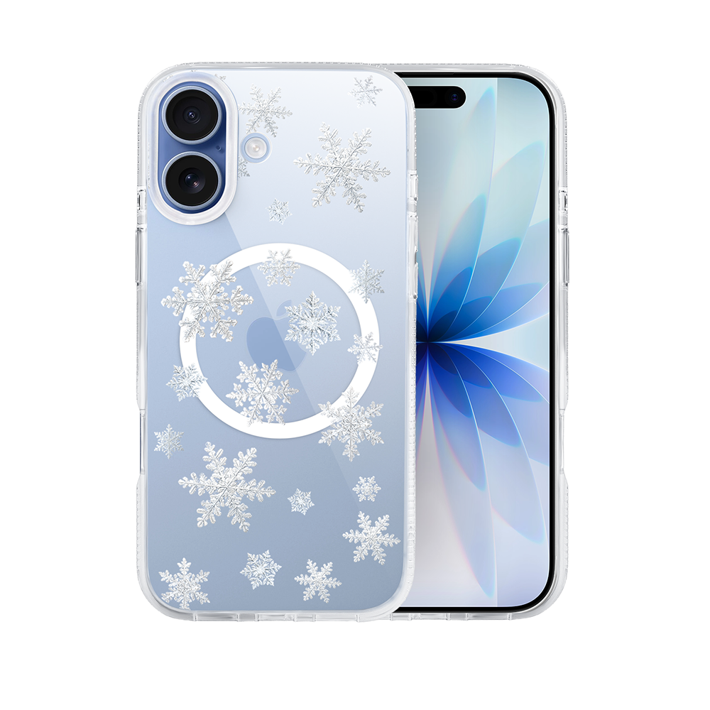 Etui do iPhone 17 z MagSafe, Zimowa Magia, Delikatne płatki śniegu, przeźroczyste ip17 1 etui do iphone 17 z magsafe, zimowa magia, delikatne płatki śniegu, przeźroczyste