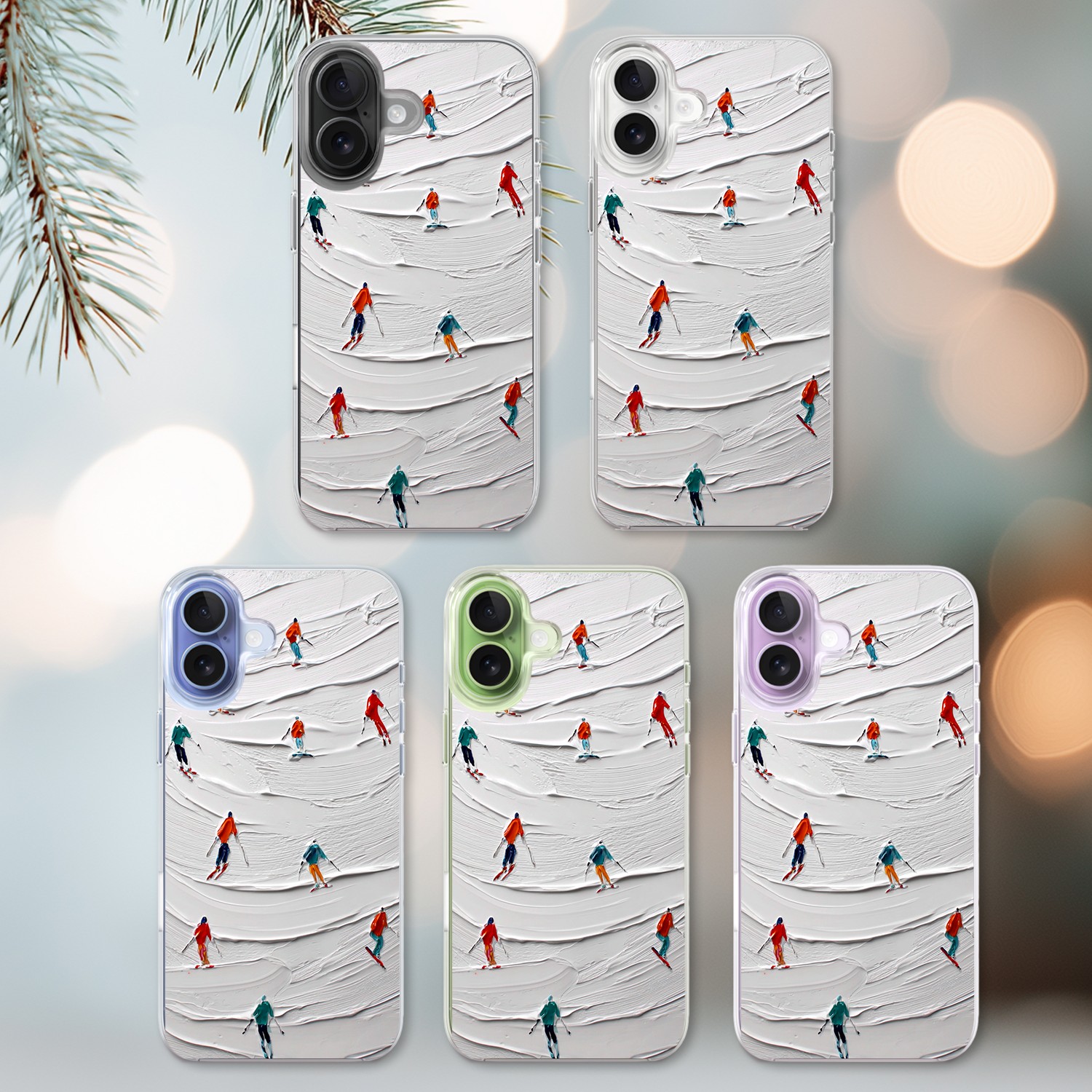 Etui do iPhone 17 z MagSafe, Zimowa Magia, Narciarski obraz, przeźroczyste 17-2