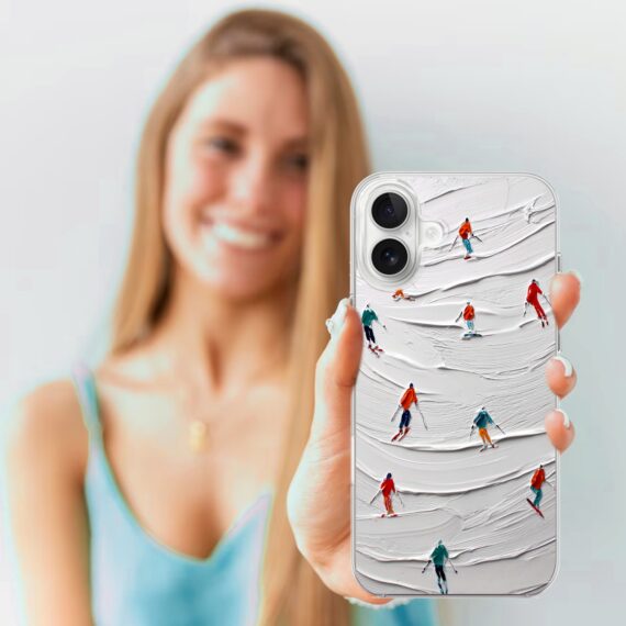 Etui do iPhone 17 z MagSafe, Zimowa Magia, Narciarski obraz, przeźroczyste 17-4