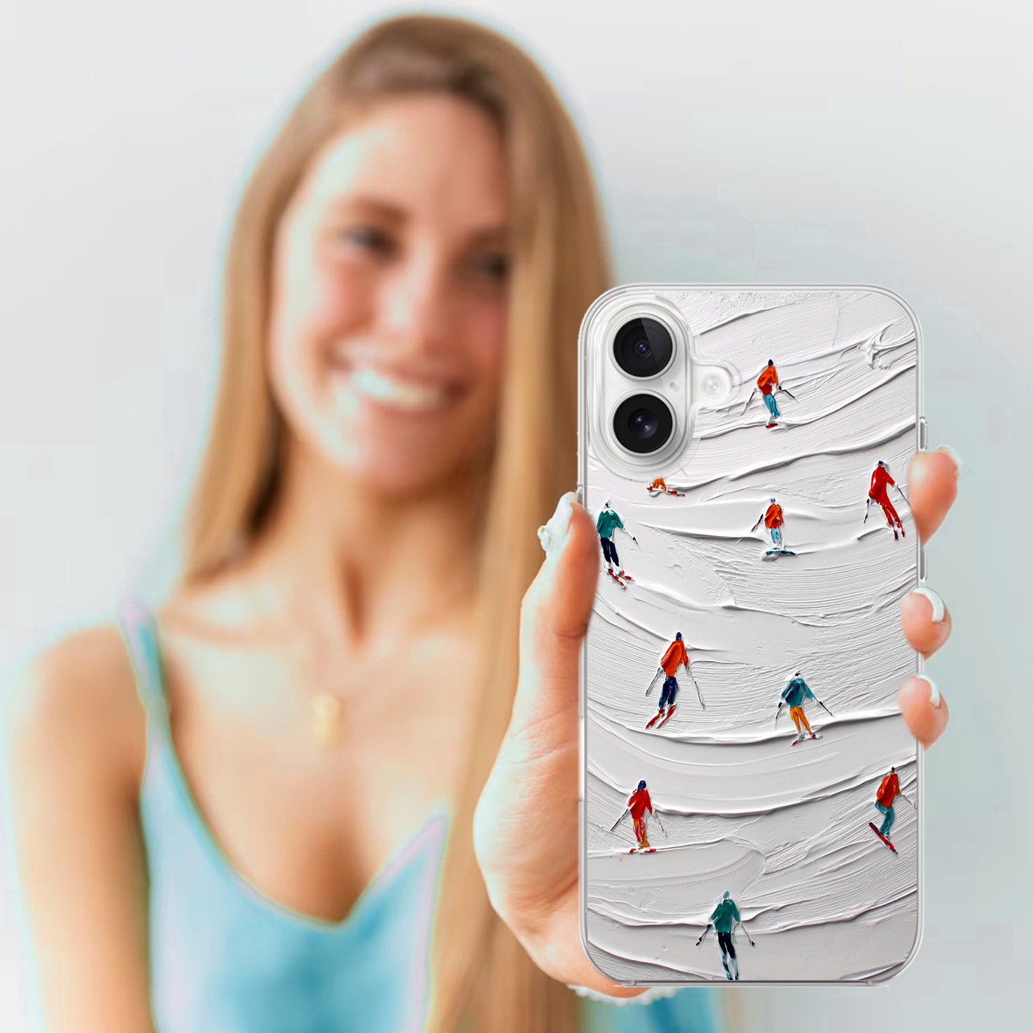 Etui do iPhone 17 z MagSafe, Zimowa Magia, Narciarski obraz, przeźroczyste 17-4