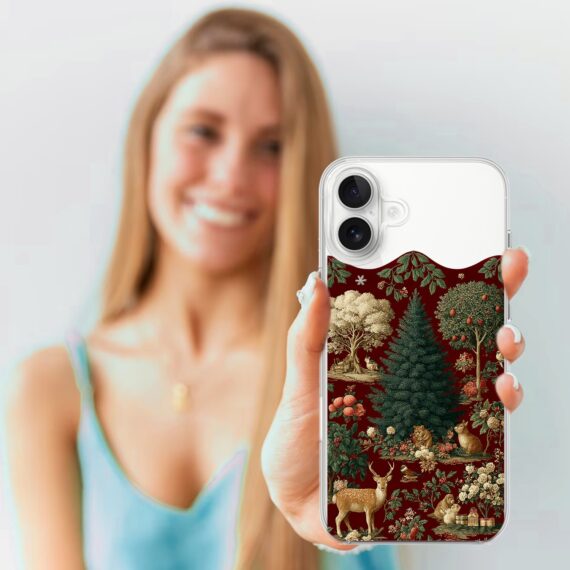 Etui do iPhone 17 z MagSafe, Zimowa Magia, Świąteczny las, przeźroczyste 17-4