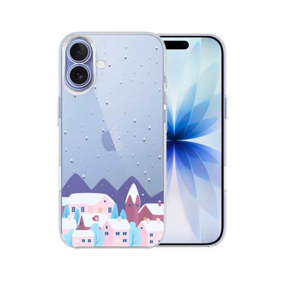Etui do iPhone 17, zimowa osada, przeźroczyste 17