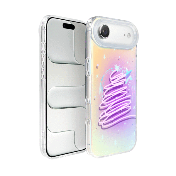 Etui do iPhone Air, Christmas, neonowa choinka, zmieniające kolor