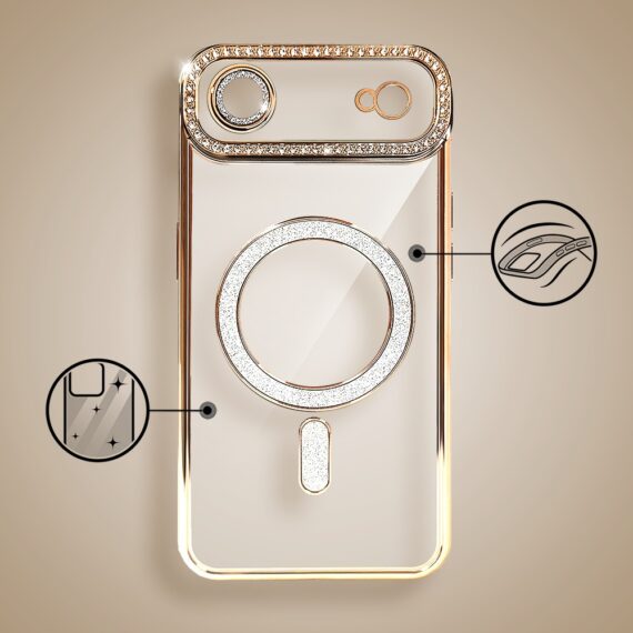 Etui do iPhone Air Diadem Glow, błyszczące z MagSafe, przeźroczyste, złote (14)