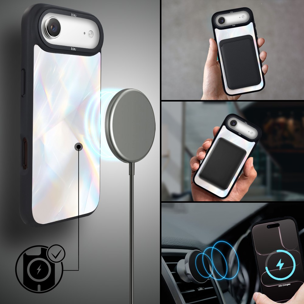 Etui do iPhone Air IBIZU DropGuard Matt z MagSafe, Ethereal Essence, Opalizujący diament AIR_DM-4