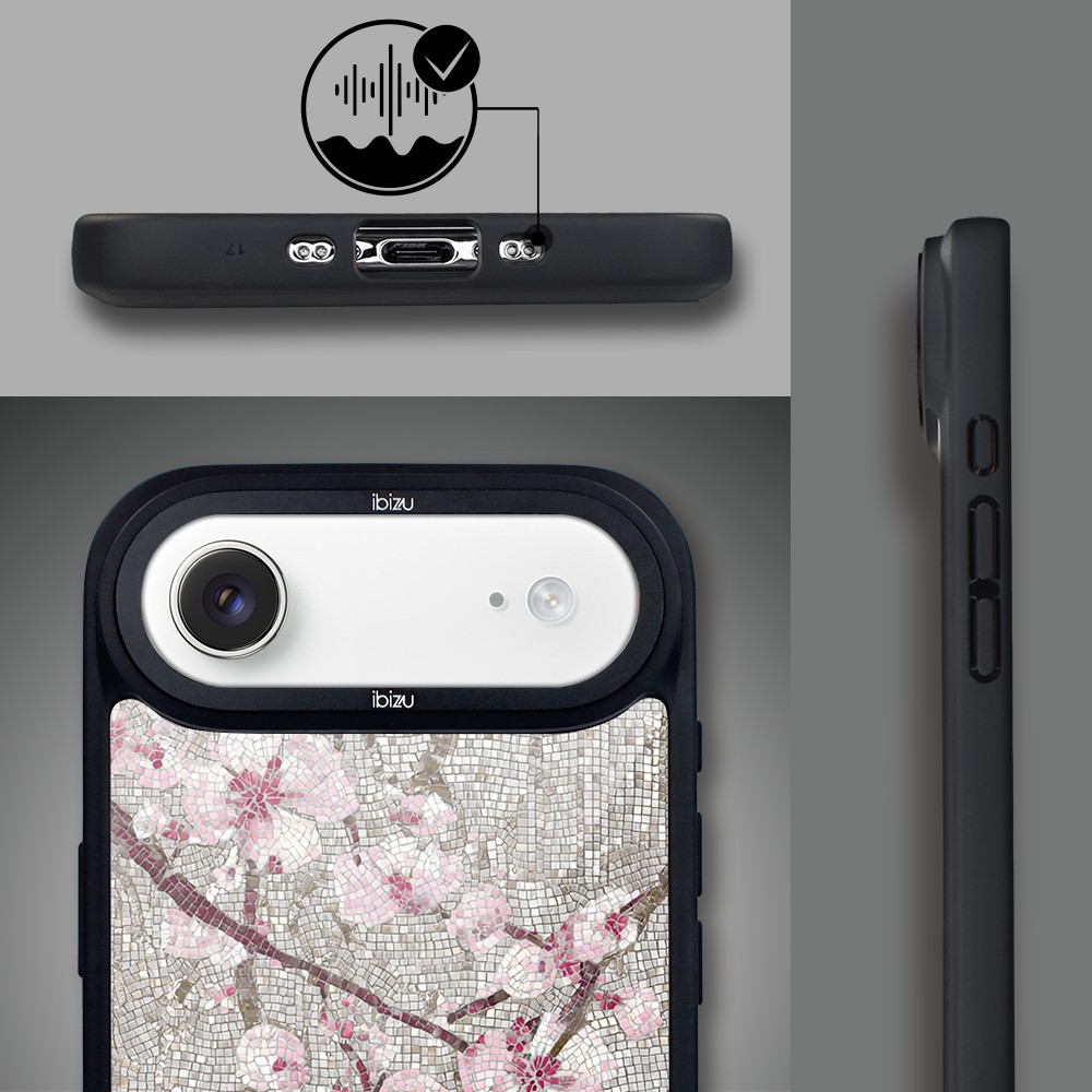 Etui do iPhone Air IBIZU DropGuard Matt z MagSafe, Modern Classics, Mozaika kwitnącej wiśni AIR_DM-1
