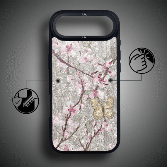 Etui do iPhone Air IBIZU DropGuard Matt z MagSafe, Modern Classics, Mozaika kwitnącej wiśni AIR_DM-5
