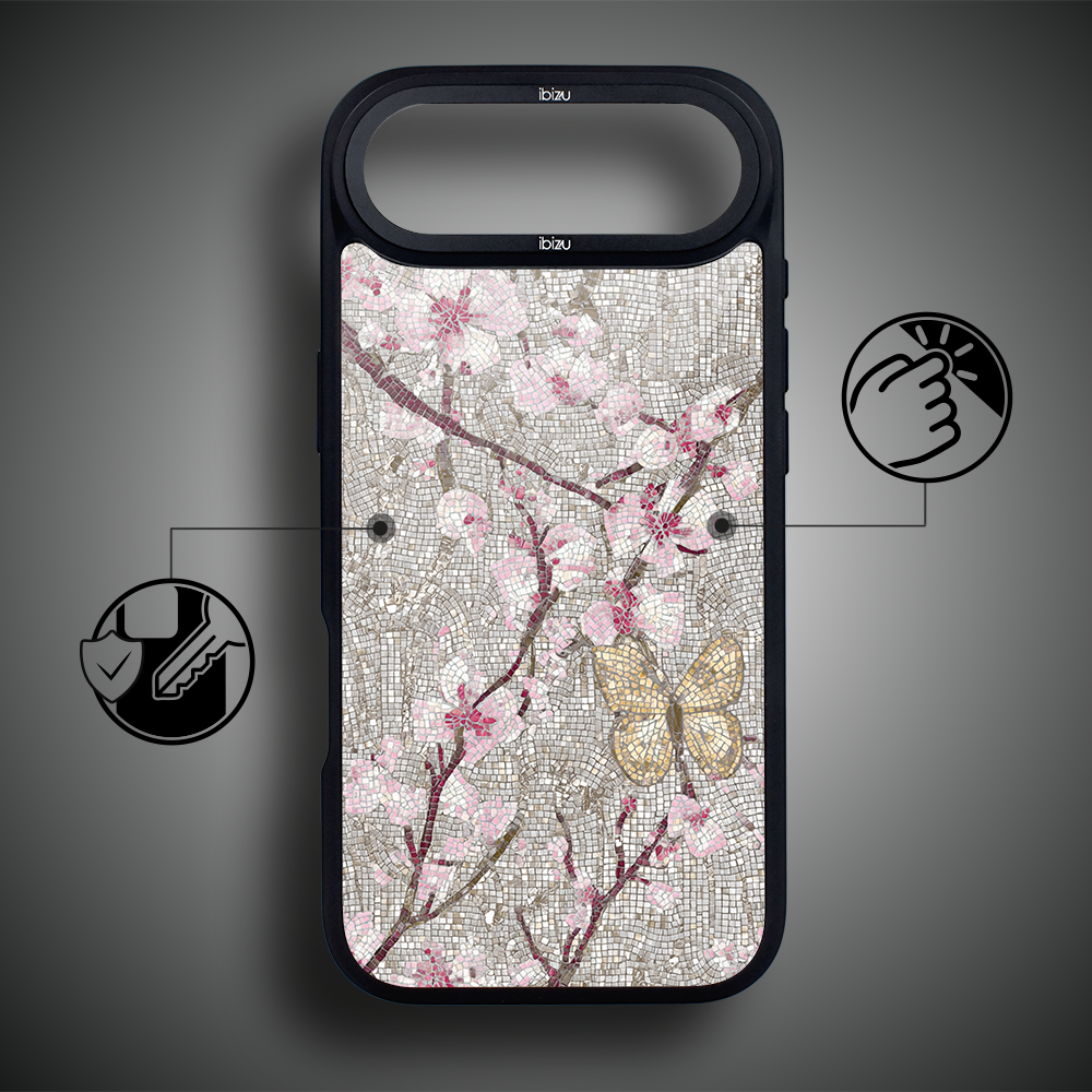 Etui do iPhone Air IBIZU DropGuard Matt z MagSafe, Modern Classics, Mozaika kwitnącej wiśni AIR_DM-5