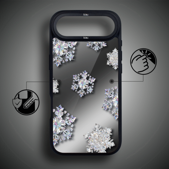 Etui do iPhone Air IBIZU DropGuard Matt z MagSafe, Zimowa Magia, Królewskie płatki śniegu AIR_DM-5