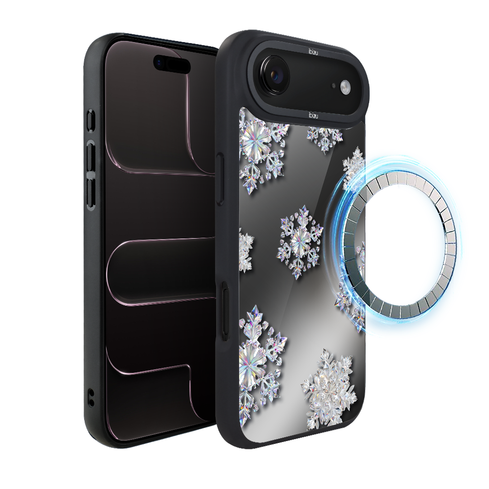 Etui do iPhone Air IBIZU DropGuard Matt z MagSafe, Zimowa magia, Królewskie płatki śniegu