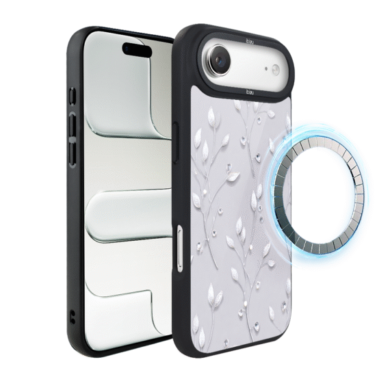 Etui do iPhone Air IBIZU DropGuard Matt z MagSafe, Zimowa magia, Lodowe kwiaty AIR_DM-6