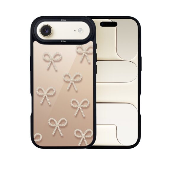 Etui do iPhone Air IBIZU DropGuard Matt z MagSafe, Zimowa magia, Perłowe kokardki AIR_DM-7