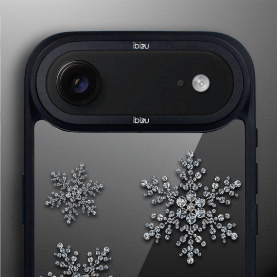 Etui do iPhone Air IBIZU DropGuard Matt z MagSafe, Zimowa magia, Płatki śniegu na czarnym lustrze AIR_DM