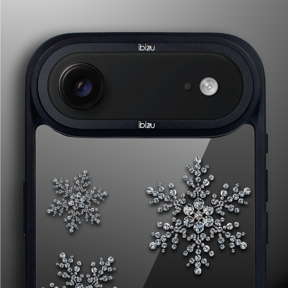 Etui do iPhone Air IBIZU DropGuard Matt z MagSafe, Zimowa magia, Płatki śniegu na czarnym lustrze AIR_DM
