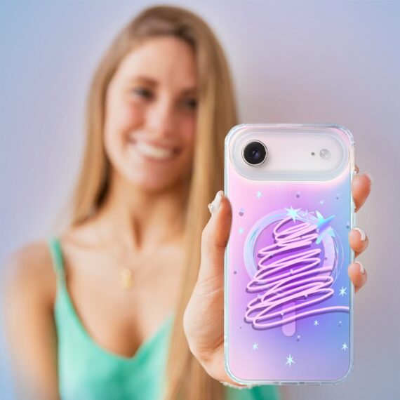 Etui do iPhone Air, MagSafe Christmas, neonowa choinka, zmieniające kolor AIR-5