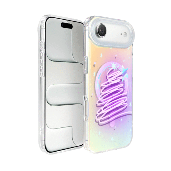 Etui do iPhone Air, MagSafe Christmas, neonowa choinka, zmieniające kolor