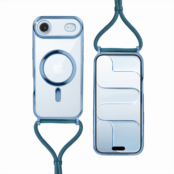 Etui do iPhone Air Magsafe Slim Crossbody, jak torebka, niebieskie