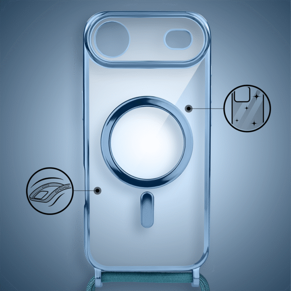 Etui do iPhone Air Magsafe Slim Crossbody, jak torebka, niebieskie (5)