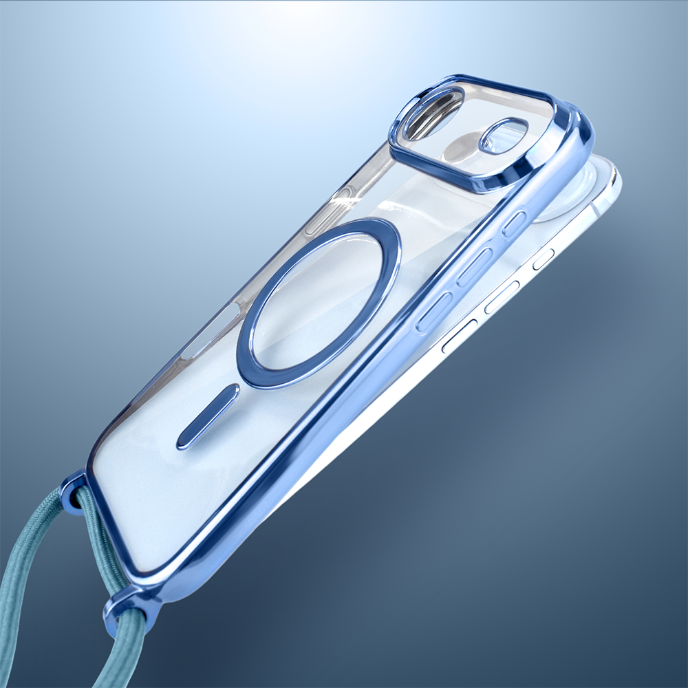 Etui do iPhone Air Magsafe Slim Crossbody, jak torebka, niebieskie (7)