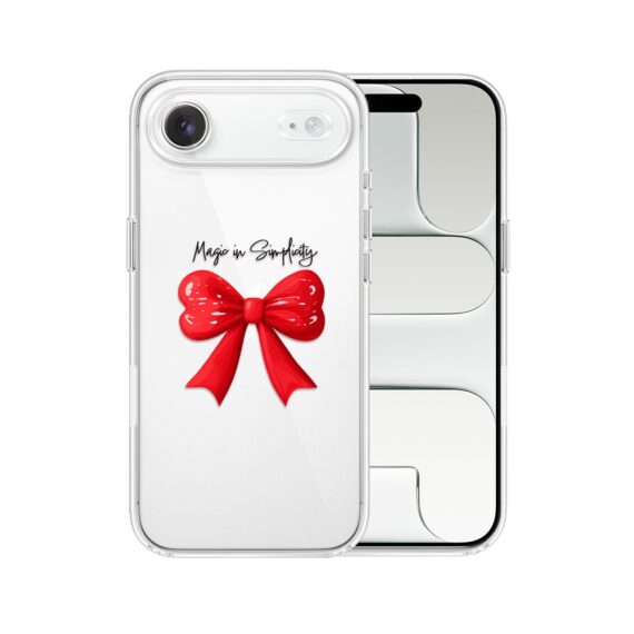 Etui do iPhone Air, Przytulne święta, Czerwona kokarda, przeźroczyste 17Air