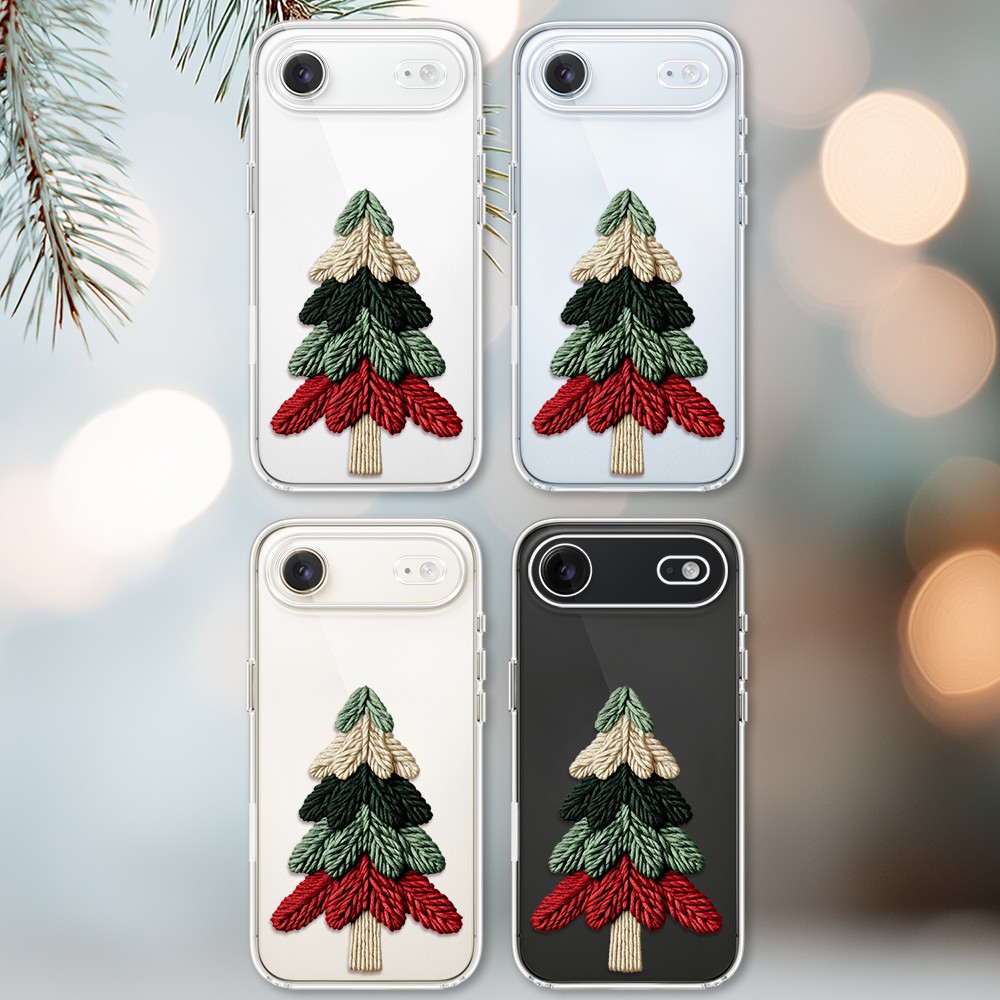 Etui do iPhone Air, Przytulne święta, Dziana choinka, przeźroczyste Przytulne święta, Dziana choinka, przeźroczyste 17Air-2