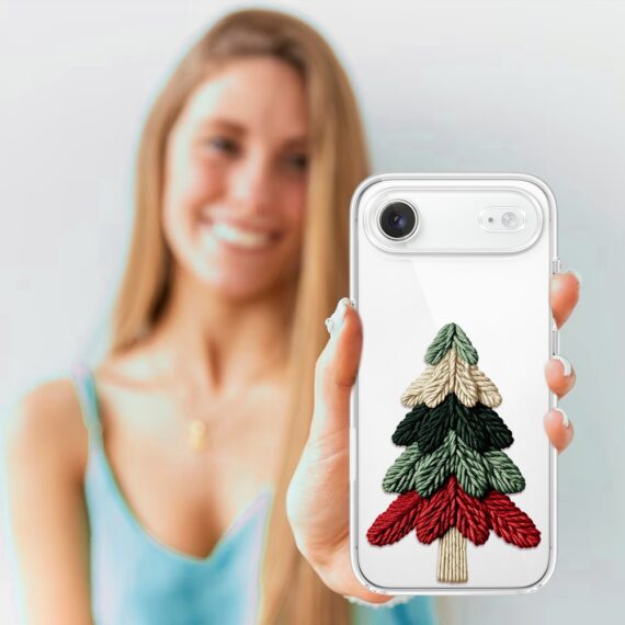 Etui do iPhone Air, Przytulne święta, Dziana choinka, przeźroczyste Przytulne święta, Dziana choinka, przeźroczyste 17Air-4