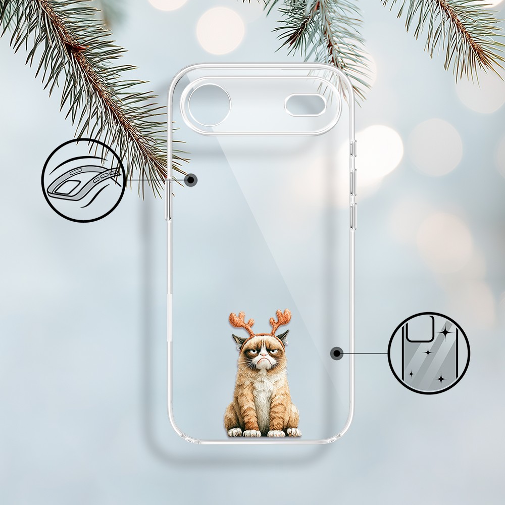 Etui do iPhone Air, Przytulne święta, Kot który nie chciał być reniferem, przeźroczyste 17Air-1