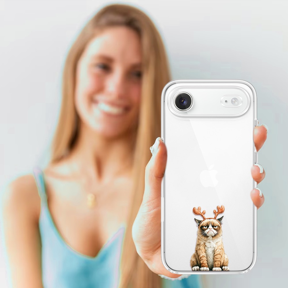 Etui do iPhone Air, Przytulne święta, Kot który nie chciał być reniferem, przeźroczyste 17Air-4
