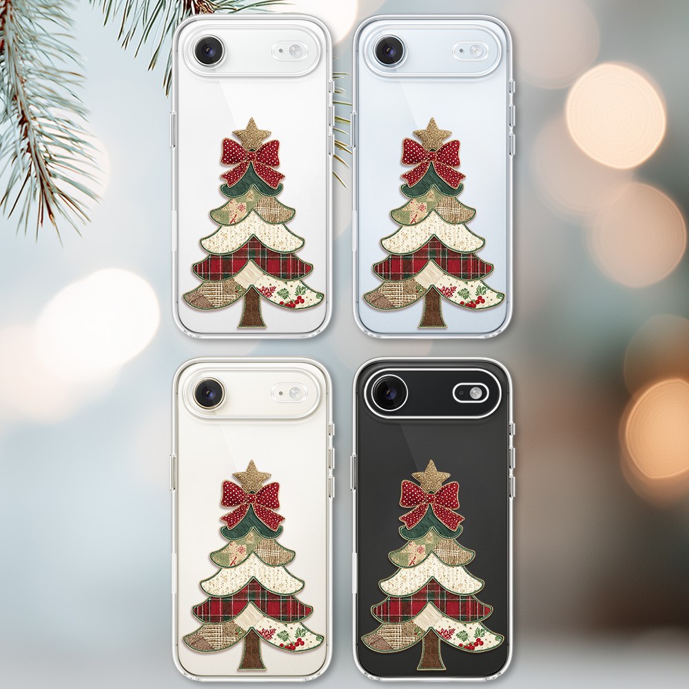 Etui do iPhone Air, Przytulne święta, Kraciasta choinka, przeźroczyste17Air-2