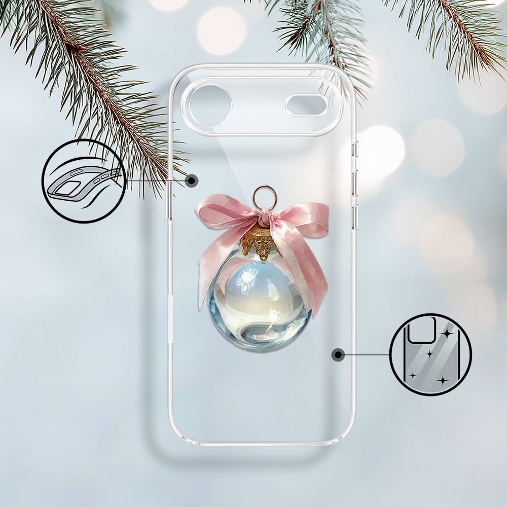Etui do iPhone Air, Przytulne święta, Kryształowa bombka, przeźroczyste 17Air-1
