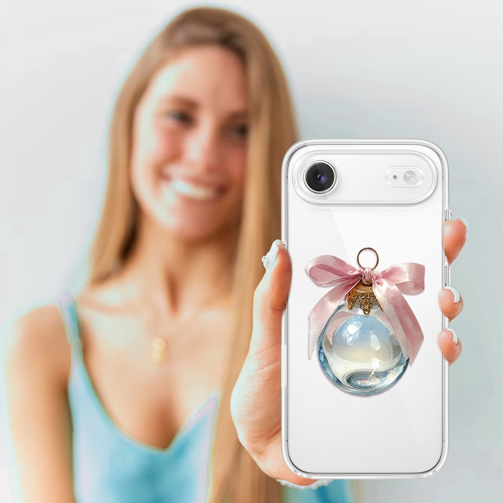 Etui do iPhone Air, Przytulne święta, Kryształowa bombka, przeźroczyste 17Air-4