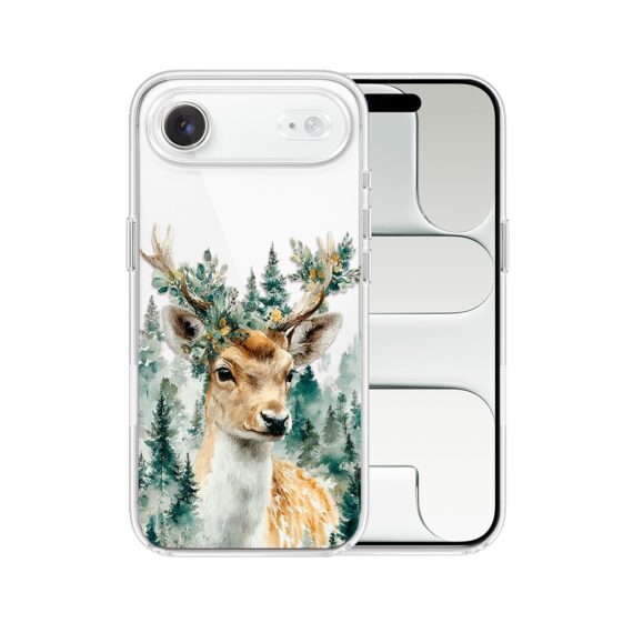Etui do iPhone Air, Przytulne święta, Leśny Jelonek, przeźroczyste 17Air