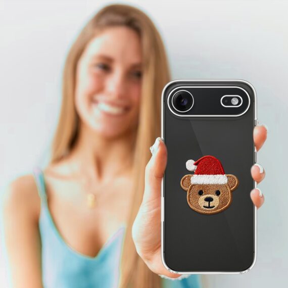 Etui do iPhone Air, Przytulne święta, Miś Mikołajek, przeźroczyste 17Air-4