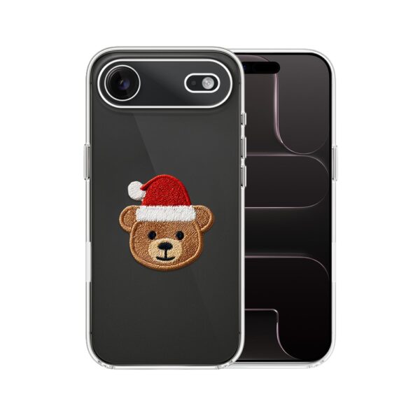 Etui do iPhone Air, Przytulne święta, Miś Mikołajek, przeźroczyste