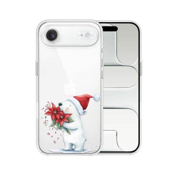 Etui do iPhone Air, Przytulne święta, Miś świąteczny, przeźroczyste 17Air